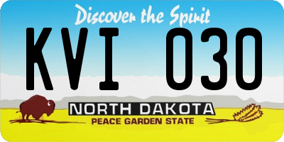 ND license plate KVI030