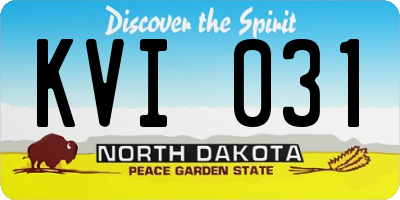 ND license plate KVI031