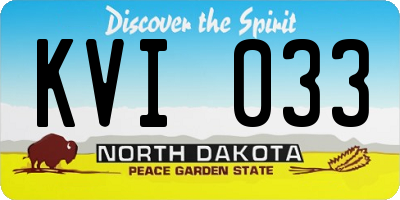 ND license plate KVI033