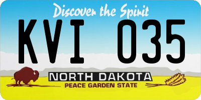 ND license plate KVI035