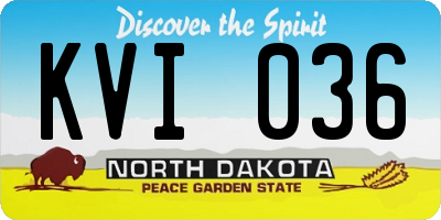 ND license plate KVI036