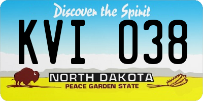 ND license plate KVI038