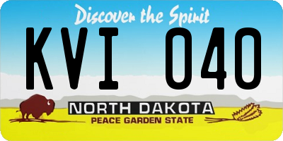 ND license plate KVI040