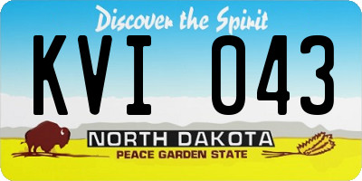 ND license plate KVI043