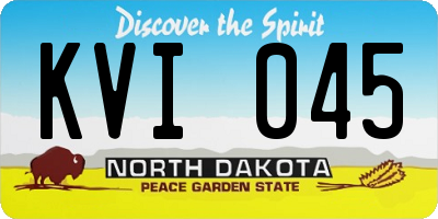 ND license plate KVI045