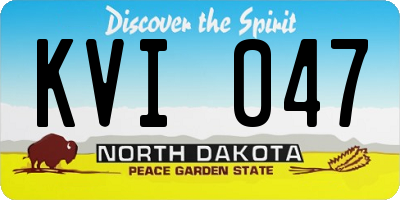 ND license plate KVI047