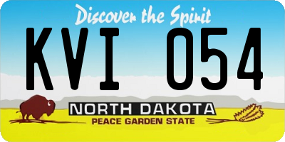 ND license plate KVI054
