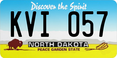 ND license plate KVI057