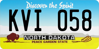 ND license plate KVI058