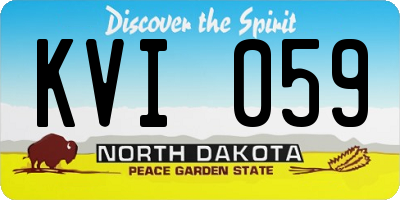ND license plate KVI059