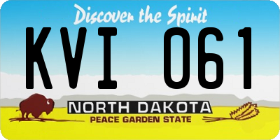 ND license plate KVI061
