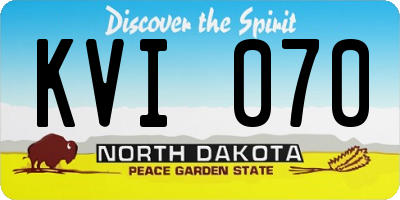 ND license plate KVI070