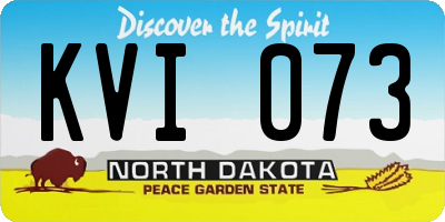 ND license plate KVI073