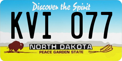 ND license plate KVI077