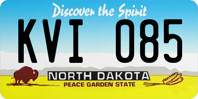 ND license plate KVI085