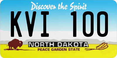 ND license plate KVI100