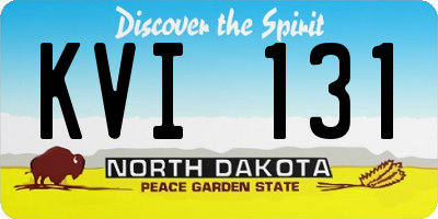 ND license plate KVI131