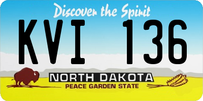 ND license plate KVI136