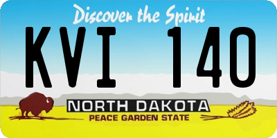 ND license plate KVI140
