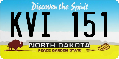 ND license plate KVI151