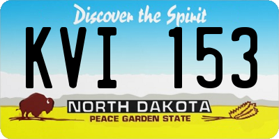 ND license plate KVI153