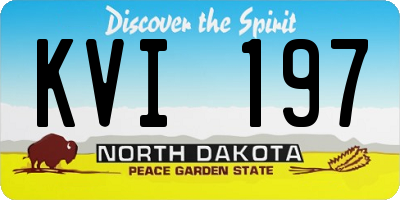 ND license plate KVI197