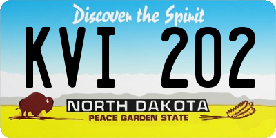 ND license plate KVI202