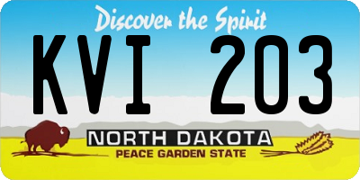 ND license plate KVI203