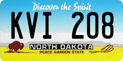 ND license plate KVI208