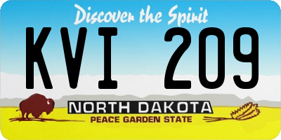 ND license plate KVI209