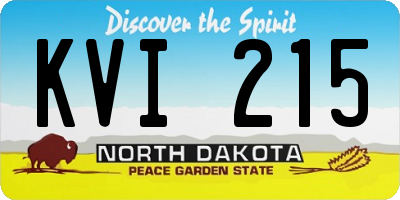 ND license plate KVI215