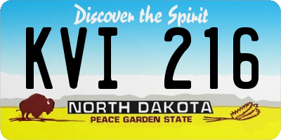 ND license plate KVI216