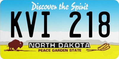 ND license plate KVI218