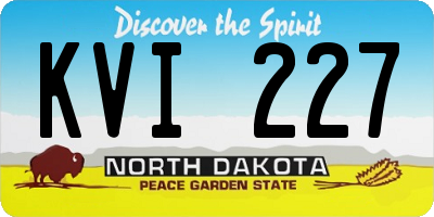 ND license plate KVI227