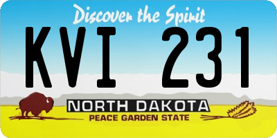 ND license plate KVI231