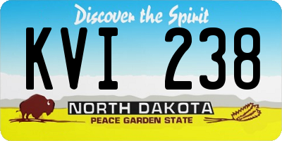 ND license plate KVI238