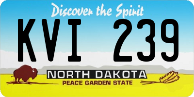ND license plate KVI239