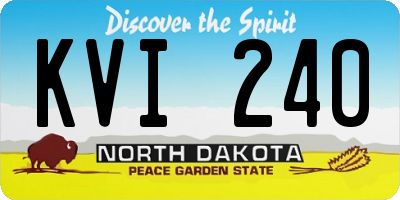 ND license plate KVI240