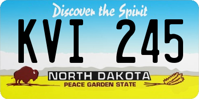 ND license plate KVI245