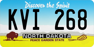 ND license plate KVI268