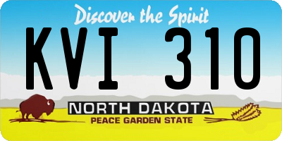 ND license plate KVI310