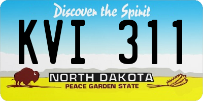ND license plate KVI311