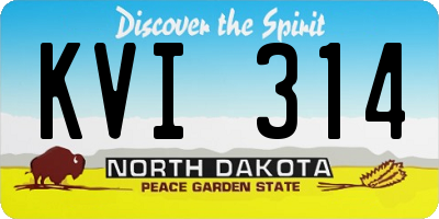 ND license plate KVI314