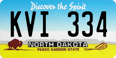 ND license plate KVI334