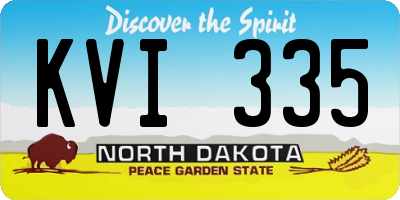 ND license plate KVI335