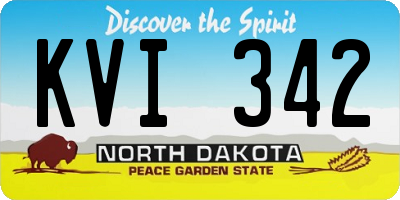 ND license plate KVI342