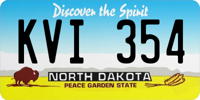 ND license plate KVI354