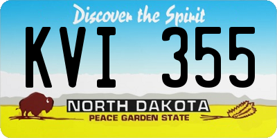 ND license plate KVI355