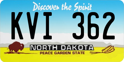 ND license plate KVI362