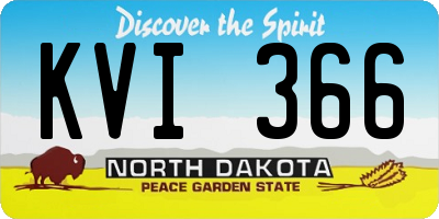ND license plate KVI366